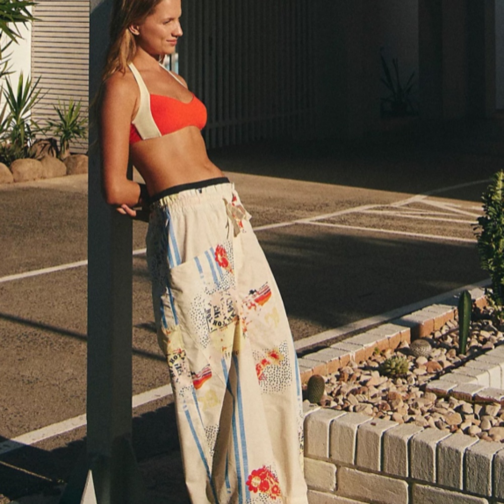 Free People Printed Fresh Start Pants Small